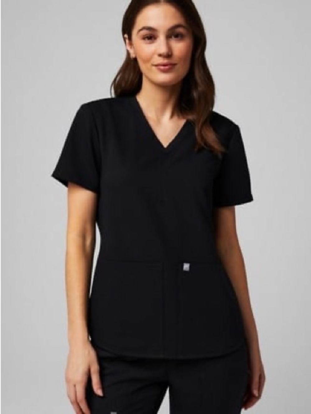 Fabletics Black V-Neck Short Sleeve Top